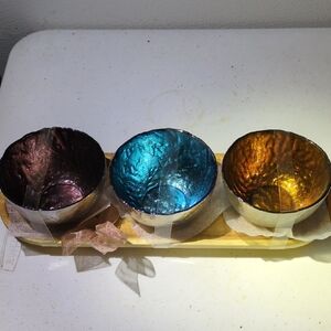 Set of Three Metallic Bowls